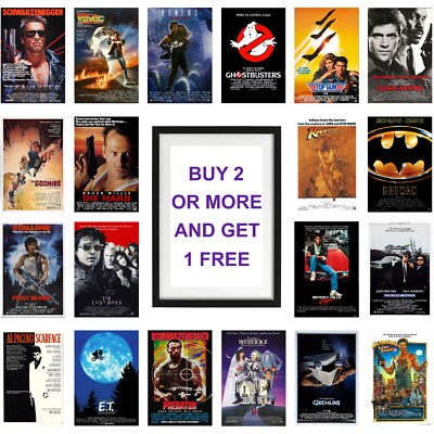 KLASSISCHE 80er FILMPOSTER A3+ Format Film Film Druck - Kino Wandbild - Fan Art