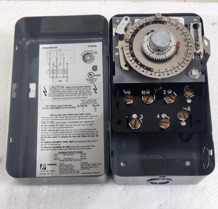 PARAGON MODEL 8025-00 TIMER A-664-00 8000 SERIES TIMING MOTOR 120V 60HZ - Image 2 of 4