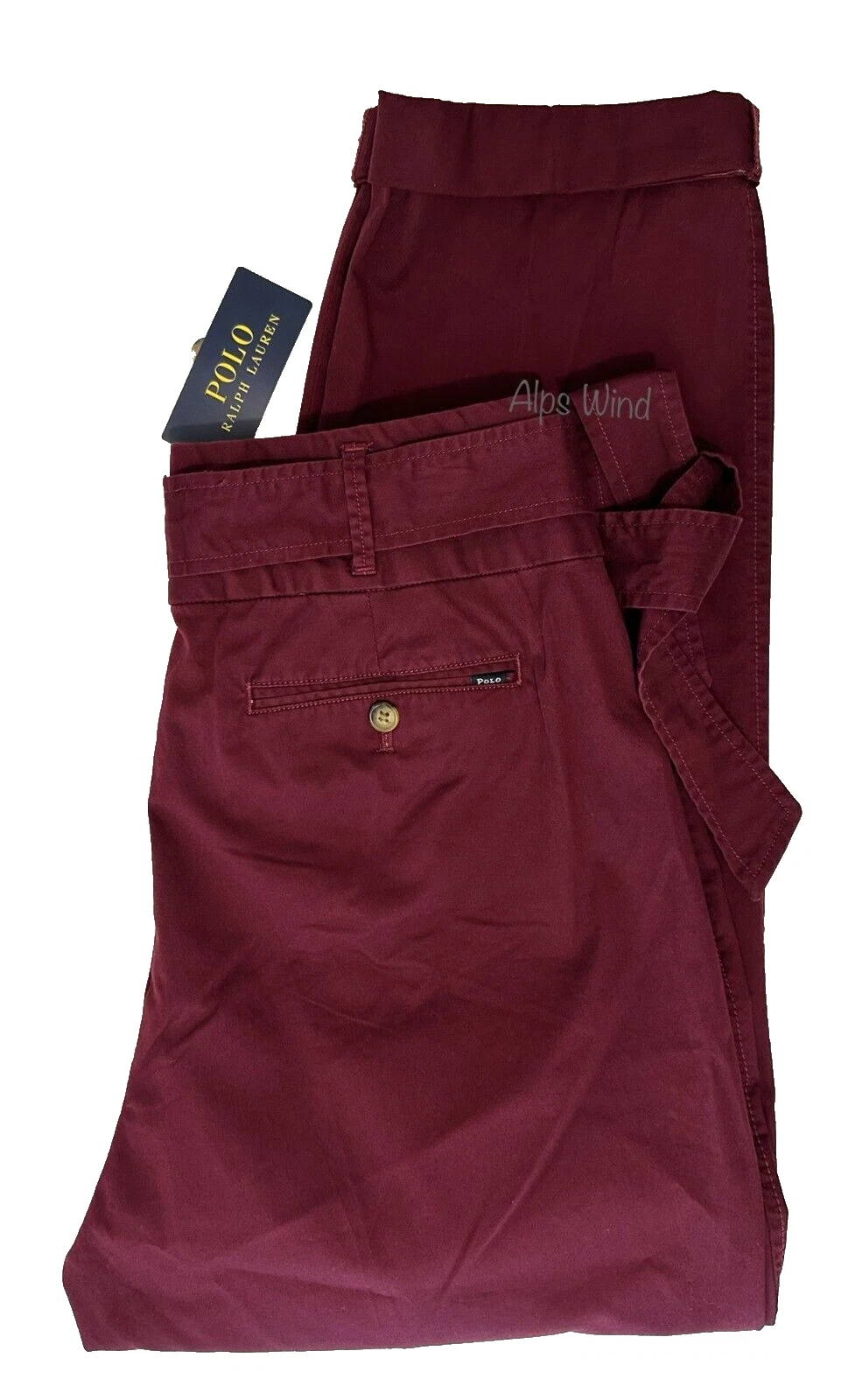 Polo Ralph Lauren femme plissé supreme touche ceinture sergé rouge taille 8 neuf avec étiquettes