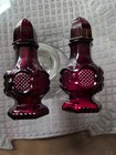 Vintage Avon Cape Cod Ruby Glass Salt & Pepper Shakers 1978 Set Retro Collectabl — photo 1
