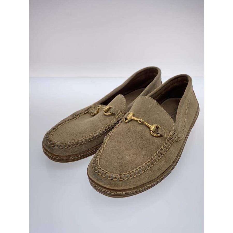 GUCCI Gold Hardware Suede Loafers Dress Shoes Size:36/JP:23 Beige 141154K Authen
