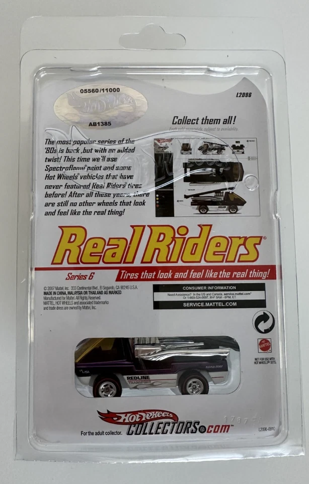 Hot Wheels Real Riders Spectraflame Purple Ramp Truck 5560/11000 in Case - Image 2 of 2