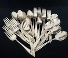 PRELUDE INT'L STERLING SILVER FLATWARE SILVERWARE 1050 GRAMS (28 PCS)
