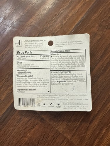 e.l.f. Clarifying Pressed Powder Honey 1302 Eliminates Shine & Breakouts - Picture 3 of 3