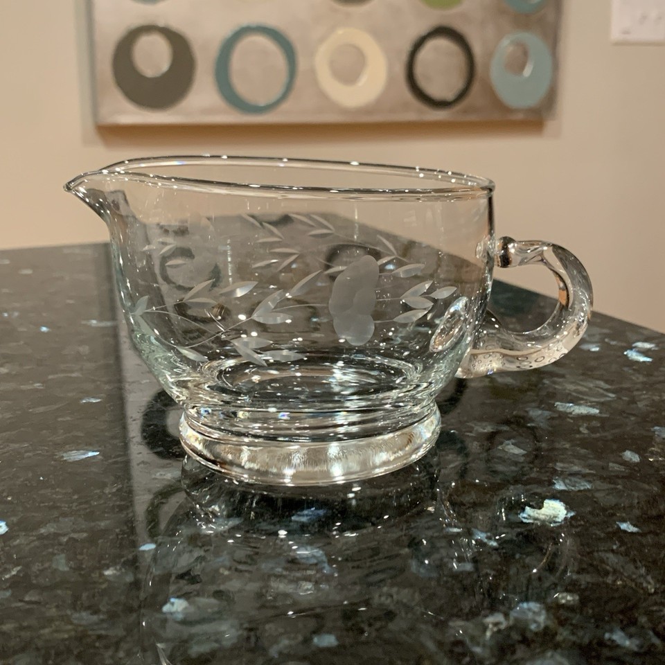 Sauce Patterns Vintage Princess House Heritage #405 Crystal Gravy Sauce Boat Etched ...