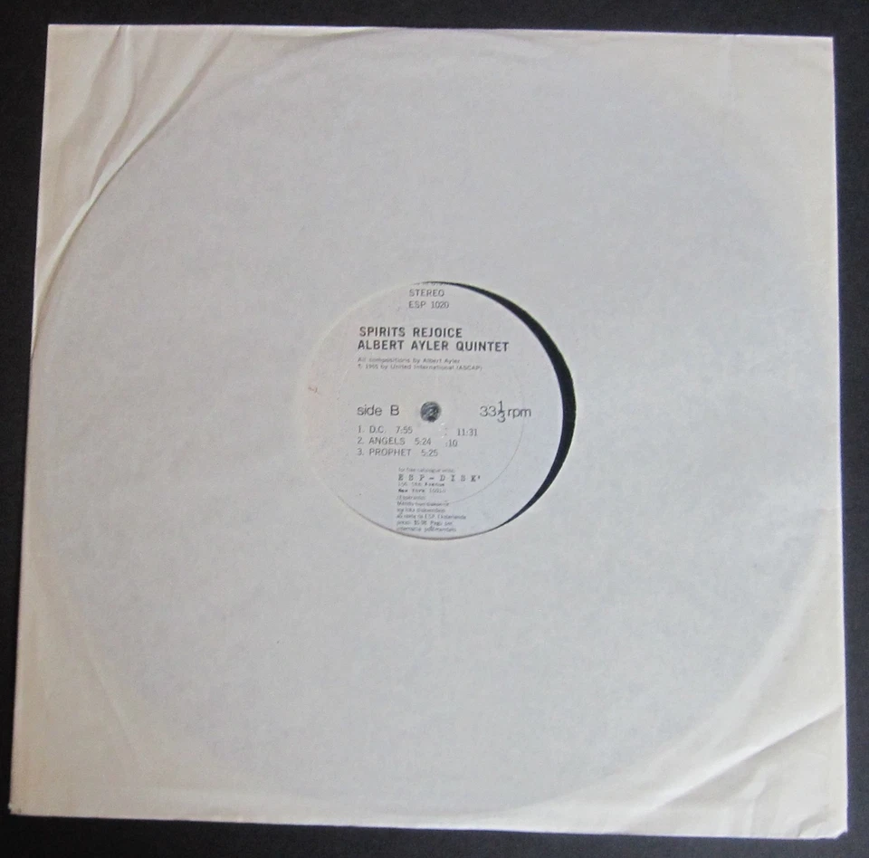 lp vinyl records Albert Ayler Quintet : Spirits Rejoice - Image 4 of 4