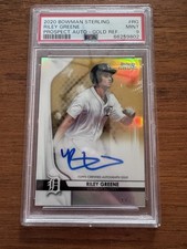 2020 Bowman Sterling Riley Greene #/50 Gold Color Match Autograph Tigers PSA 9
