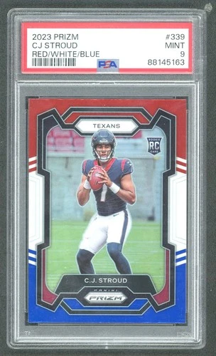 2023 NFL Prizm CJ Stroud RC Red/White/Blue PSA 9 #339 Texans