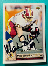 SIGNED MARK SCHLERETH  1992 UPPER DECK FOOTBALL CARD AUTOGRAPH - REDSKINS