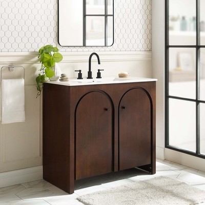 Modway Appia 36'' Bathroom Vanity Cabinet (Sink Basin Not Included) in Walnut