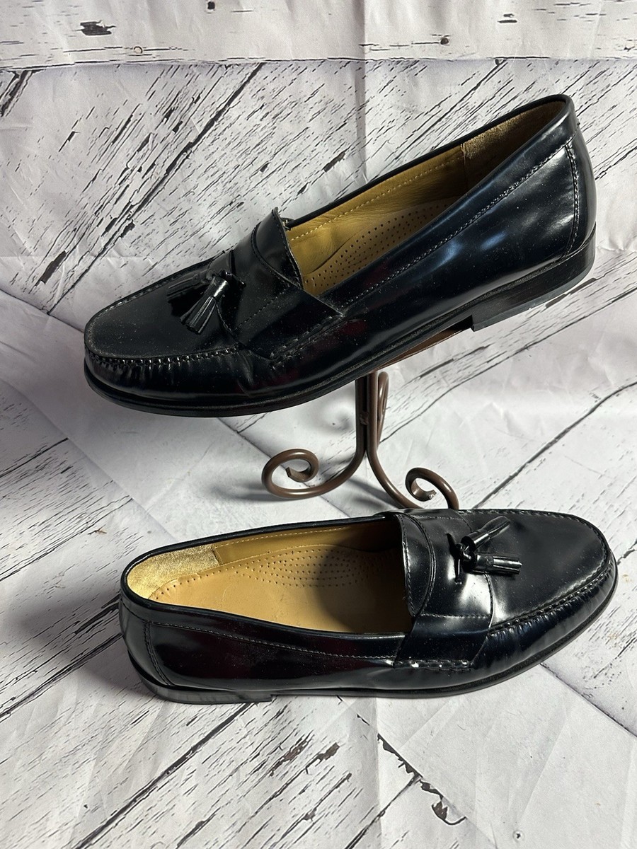 Cole Haan Mens Pinch Tassel Loafers Black Leather Size 14D 