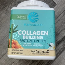 Sunwarrior Collagen Protein Powder Biotin Tahitian Vanilla Flavor 1.1 lb BB4/27
