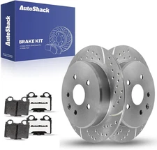 Autoshack Rear Drilled & Slotted Brake Rotors Ceramic Brake Pads |  for Lexus GS
