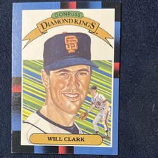 1988 Donruss Diamond Kings Will Clark #21 Giants Baseball Card Solid Blue