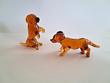 Glastiere 2 Hunde Handarbeit freigeformt Kunsthandwerk Lauscha