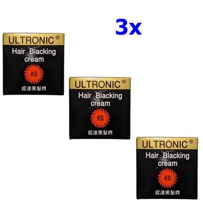 3x Natürliche Ultronic Haarcreme dunkles Schwarz Grau Restoria Creme Männer Frau