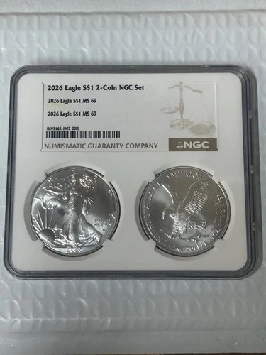 2026 Eagle S$1 2 Coin NGC Set MS69