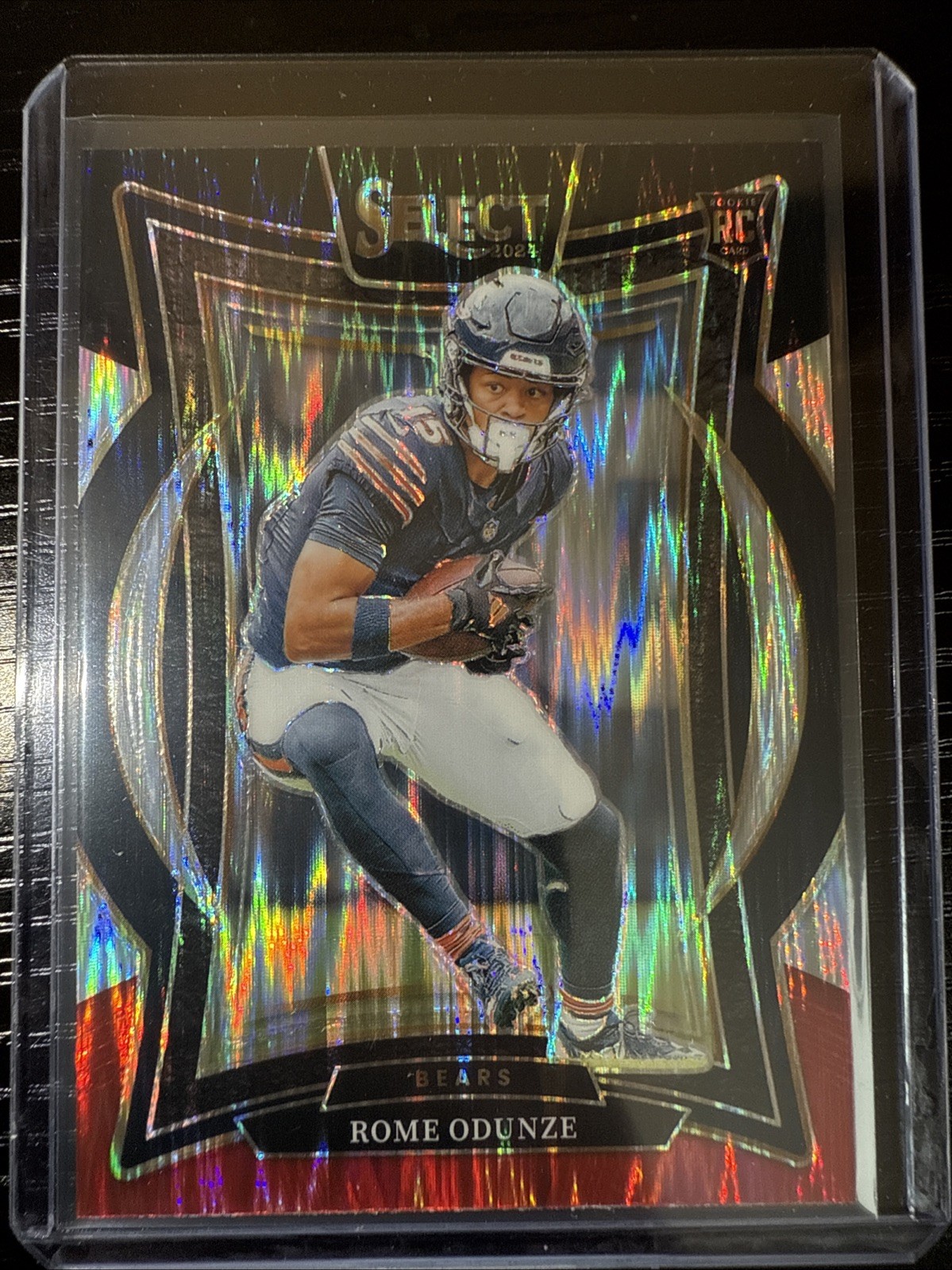 2024 Panini Select - Concourse Rome Odunze #3 Black & Red Shock Prizm (RC)