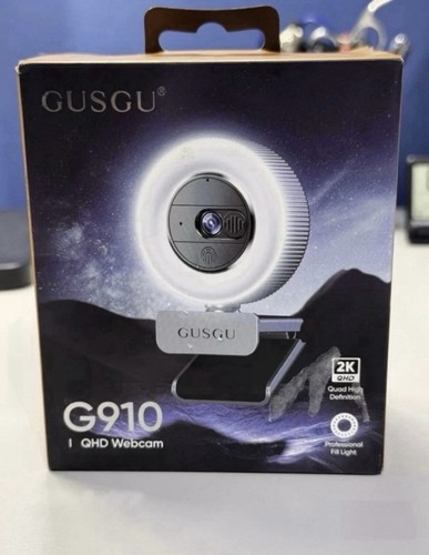 GUSGU G910 2K Quad HD Webcam for PC, with Microphone & Light & Privacy Cover - 第 2/8 張圖片