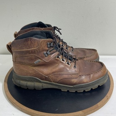 Ecco Track II Gore Tex Hiking Boots Men 13 13.5 EU 47 Moc Toe Brown Outdoor