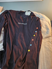 Friends TV Show Television Logo Black T-Shirt with Colored Dots