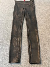 Spanx Faux Leather Leggings Womens Medium Shiny Black Slim Pull On FREE SHIPPING