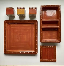 Demdaco Mountain Vista Chip & Dip, Lg. Platter, App. Dishes, 6 Piece Serving SET