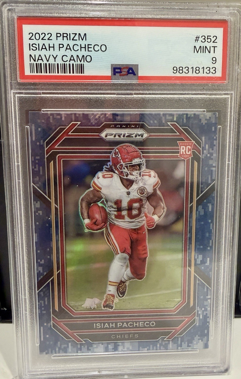 Isiah Pacheco Panini Prizm #352 Navy Camo