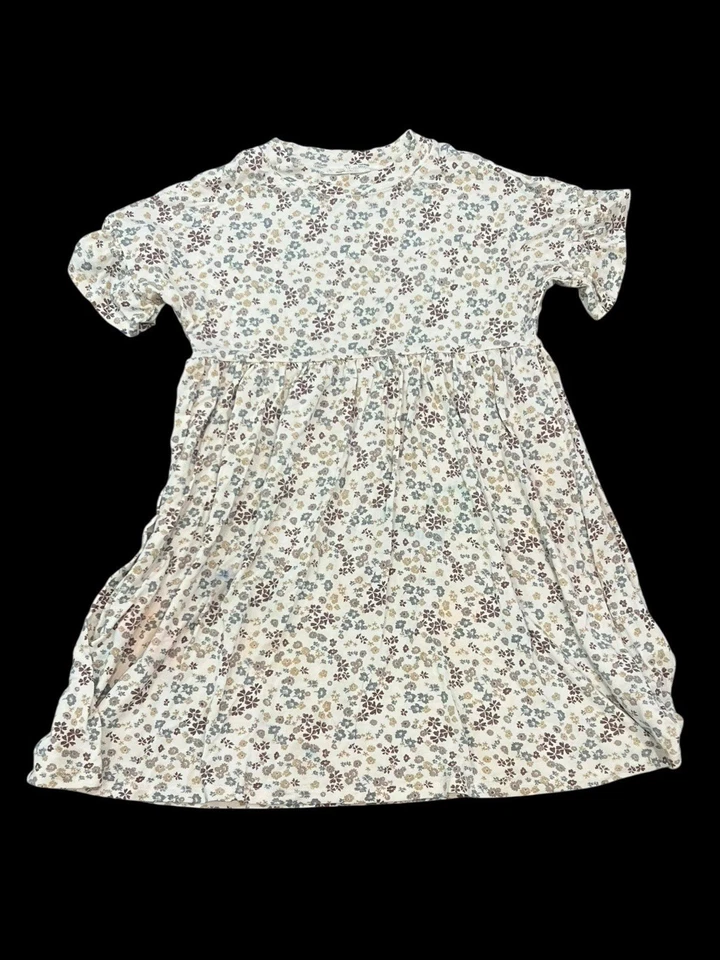 Rylee + Cru Babydoll Dress Wildflower Floral Modal Short Ruffle Sleeve 6-7 - Image 3 of 4