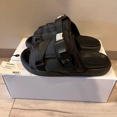 visvim Christo Charcoal Sandals Suede Leather Designer Comfort Shoes