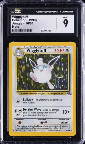 1999 POKEMON JUNGLE - HOLO #16/64 WIGGLYTUFF CGC 9