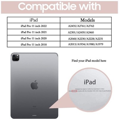 iPad Pro 11 Zoll Hülle 2022 2021 2020 Trifold Ständer Pencil Halter Schale Pink