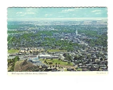 Bird's eye view of Broken Arrow Oklahoma vintage postcard unposted