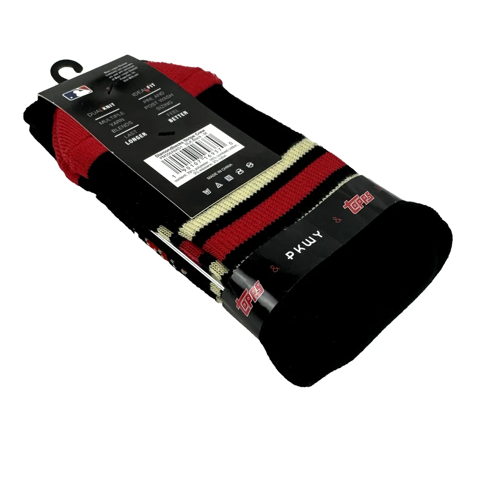 PKWY Kids Black Polyester Trading Cards MLB Arizona Diamondbacks Sock Set Sz M - Image 2 of 2