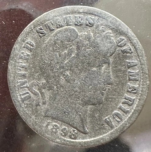 1898 Barber Dime Silver 10C United States Coin Circulated Philadelphia Mint