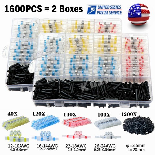 50/1000Pcs Solderstick Heat Shrink Seal Butt Terminals Solder Wire Connectors US - Picture 21 of 38