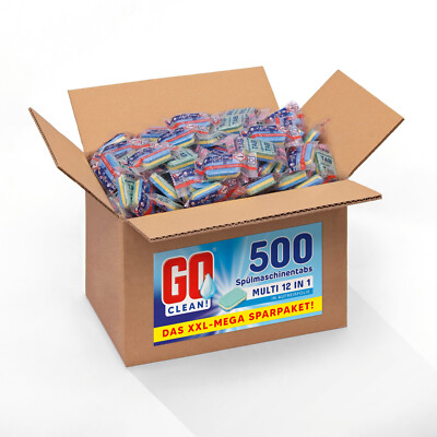 9 kg - 500 Stück GO clean! Multi 12-in-1, 18g Spülmaschinentabs in Aufreißfolie