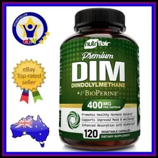 NUTRIFLAIR DIM DIINDOLYLMETHANE 400mg DOUBLE STRENGTH 120 Caps Improve Mood