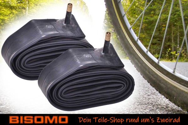 2 Fahrradschlauch 1 5/8 X 1 3/8 X 28 Zoll 37-622 Formgeheizt Schrader Autoventil-image