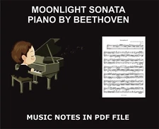 Piano Music Notes in File PDF, Beethoven, Moonlight Sonata