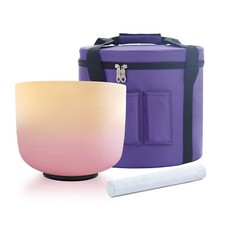 432Hz CDEFGAB Note Frosted Crystal Singing Bowl Sound Healing Bath Yoga W/Case