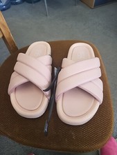 NWT Women's Size 11 No Boundaries XBand Blush Slides Shoes Puffy Flip Flops
