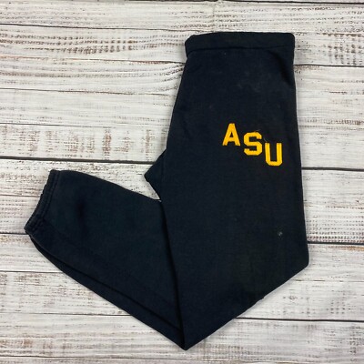 VTG 1970s NCAA ASU Appalachian State University Sweatpants Discus Black Gold USA