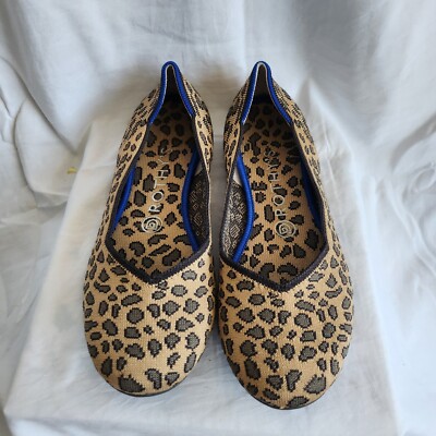 ROTHY'S Size 8 Round Toe Leopard Portobelllo Spot Print Ballet The Flat