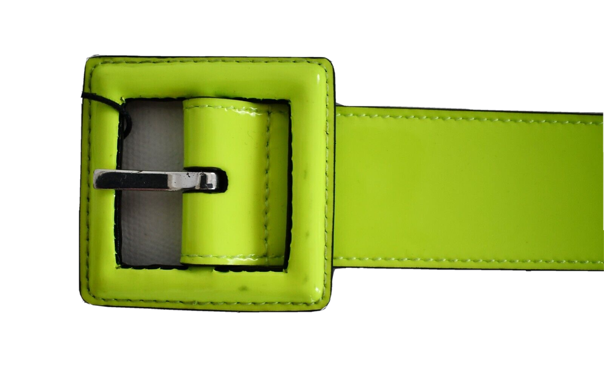 SAINT LAURENT Paris NEON YELLOW PATENT LEATHER WAIST Women display picture 1