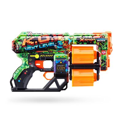 X-Shot Skins Dread - K.O - Federdruck Dartblaster mit Doppeltrommel-Magazin, 12 