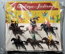 Cowboys Western Figures in Store Display Package Original Vintage Toys 1960's
