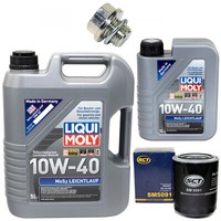 MotoröL Set 10W-40 6 Liter + ÖLfilter Sm 5091 + Schraube FüR Mitsubishi L200 2.5