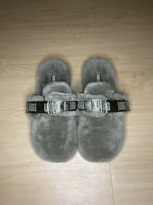 UGG Fluff IT Slippers Sandals Shearling Slide Casual Kahki Green Men's Size 