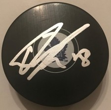 ANDREAS JOHNSSON SIGNED TORONTO MAPLE LEAFS PUCK W/CASE COA